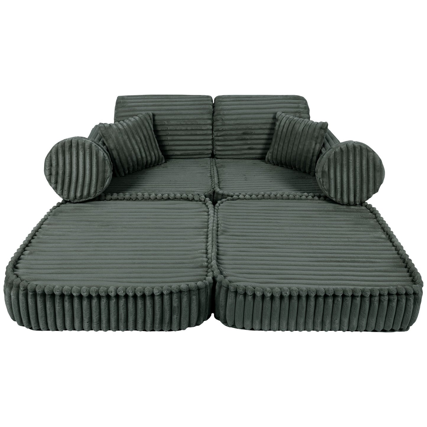 Medium Modular Sofa for Kids - Churros Forest Green