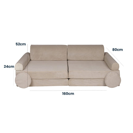 MeowBaby® Large Slimcord Premium Sofa - Taupe