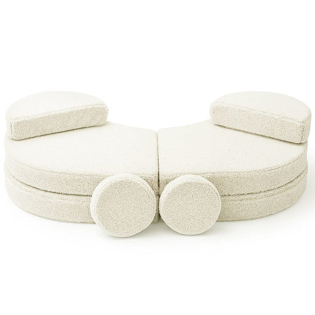 MeowBaby® Modular Sofa Coccolo for Kids – 6 Piece, Bearly Cream