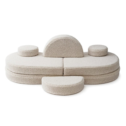 MeowBaby® Modular Sofa Coccolo for Kids – 6 Piece, Bearly Light Gray
