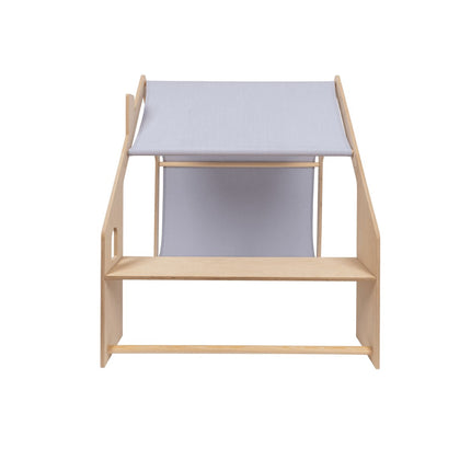 MeowBaby® Natural Wooden House for Kids - Blue Roof