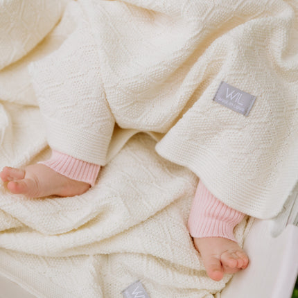 Merino wool baby blanket HAPPINESS