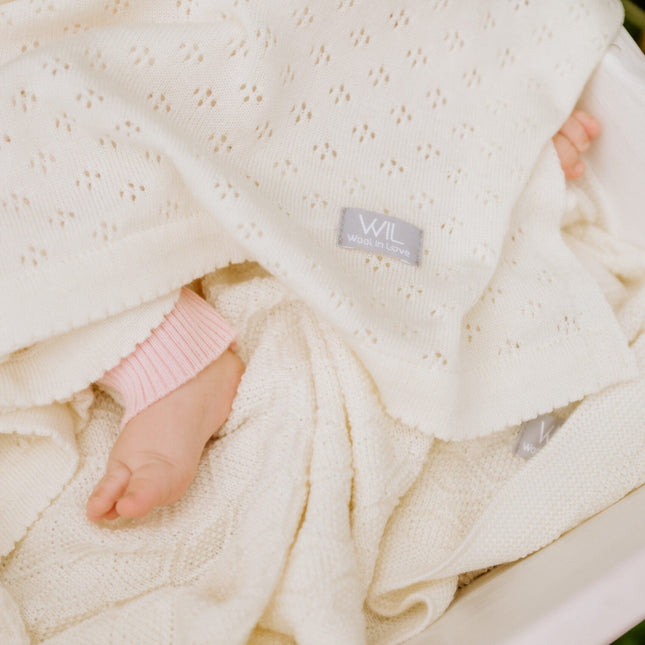 Merino wool baby blanket LOVE - LoveStyle World