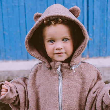 Merino Wool Car Poncho For Kids - Bear