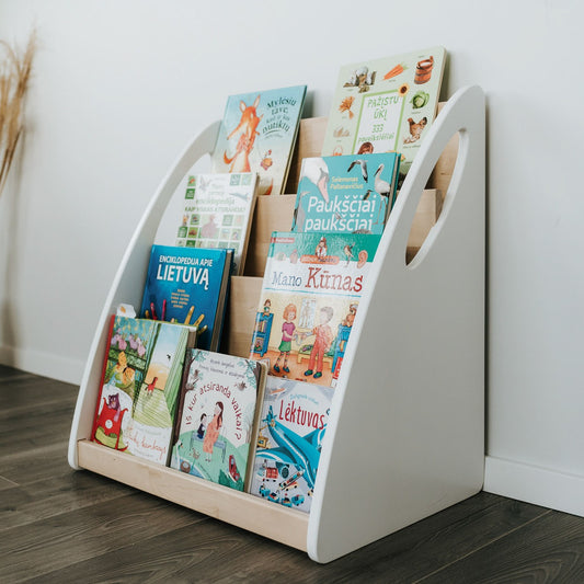 Montessori Bookshelf With Book Storage - 4 Shelves