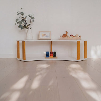 Modular Montessori Shelf Arch - 2 Shelves - White/brownish oil