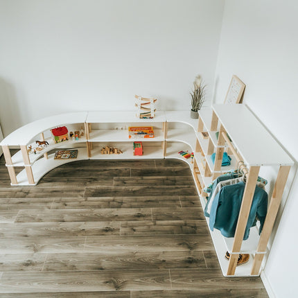 Modular Montessori Shelf Corner - 2 Shelves
