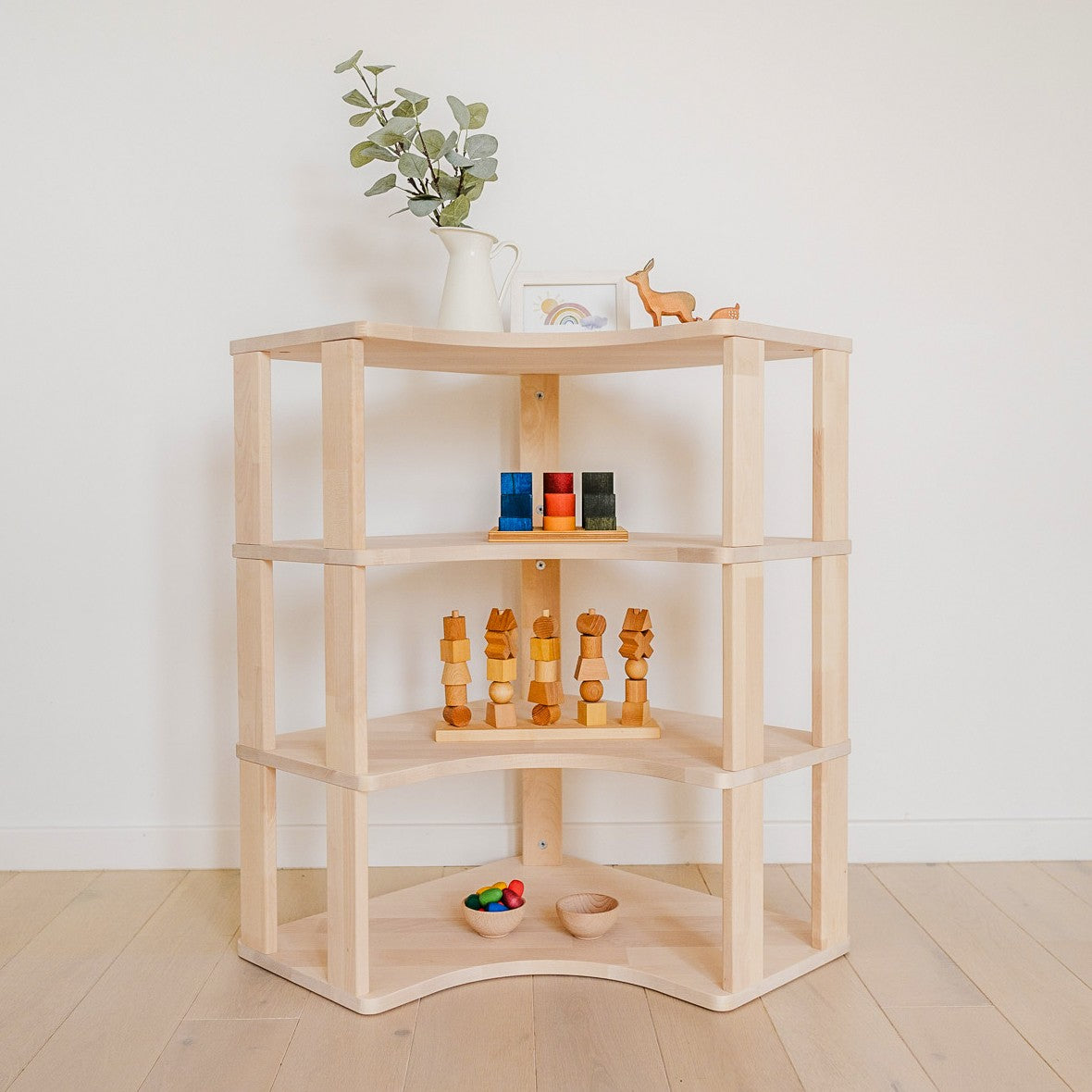Modular Montessori Shelf Corner - 4 Shelves