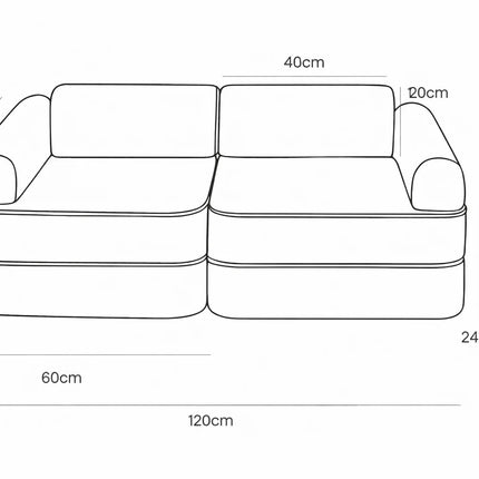 Modular Play Sofa for Children - Gray