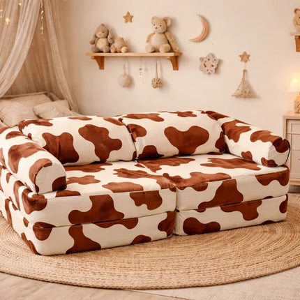Modular Play Sofa for Children, Cow, 120cm