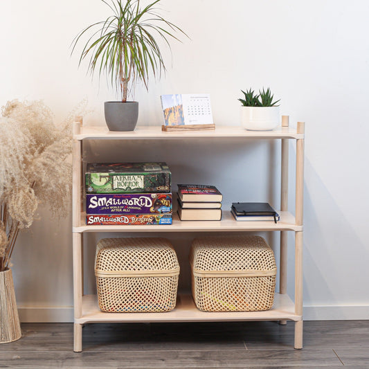 Montessori-Inspired Wooden Shelving Unit Medium, 3 Shelves
