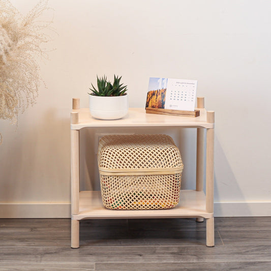 Montessori-Inspired Wooden Shelving Unit Small, 2 Shelves