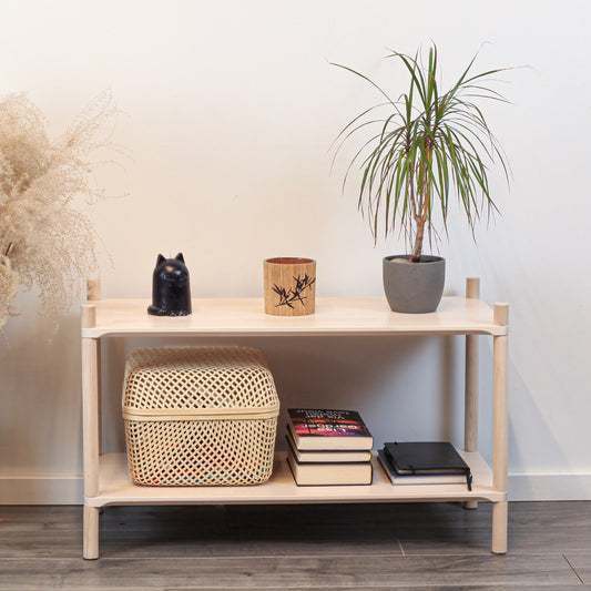 Montessori-Inspired Wooden Shelving Unit Medium, 2 Shelves