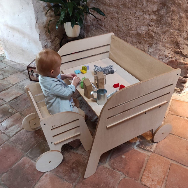 Montessori Table and Chair Set - Wagon Wheel