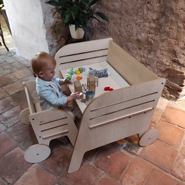 Montessori Table and Chair Set - Wagon Wheel