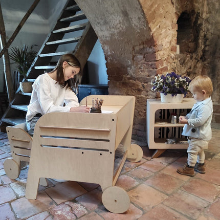 Montessori Table and Chair Set - Wagon Wheel