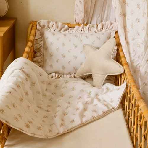 Muslin Baby Blanket + Pillow Set - Boho Flowers