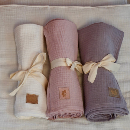 Muslin Baby Blanket + Pillow Set - Cream