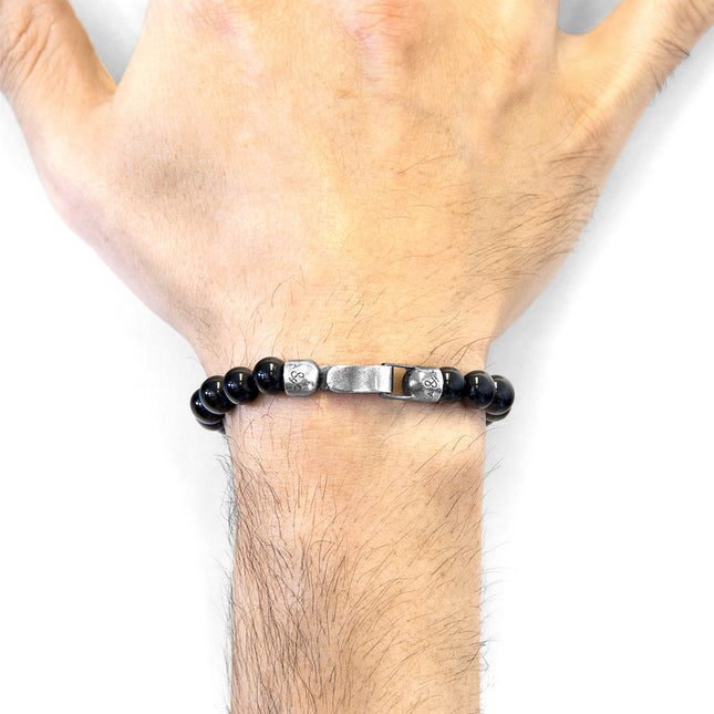 Nachi Silver and Stone Beaded Bracelet - Black Onyx