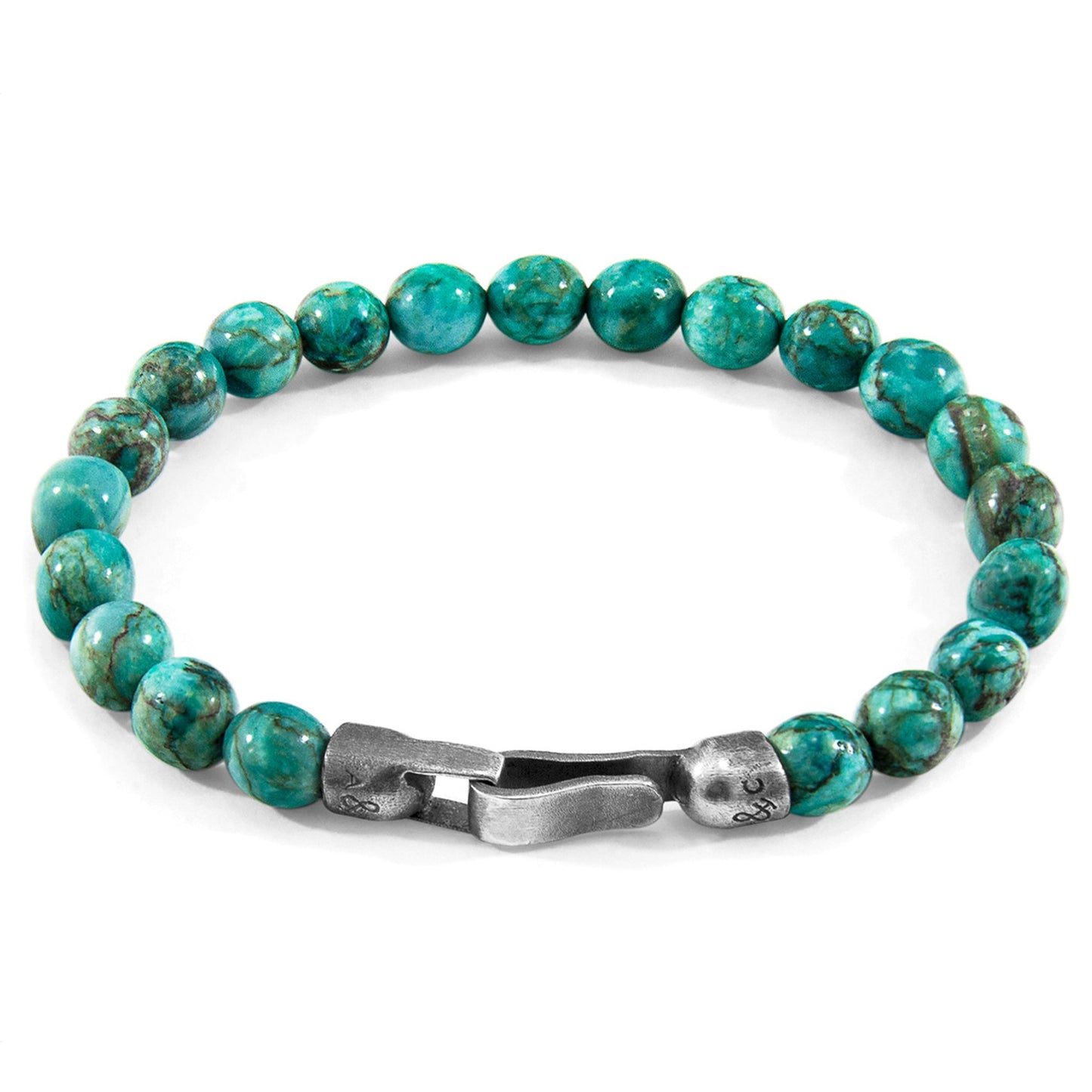 Nachi Silver and Stone Beaded Bracelet - Blue Turquoise