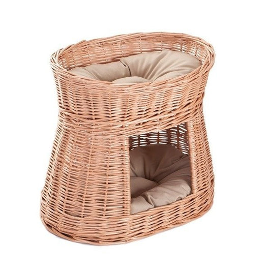 Natural Wicker Cat House Cari With Cushions