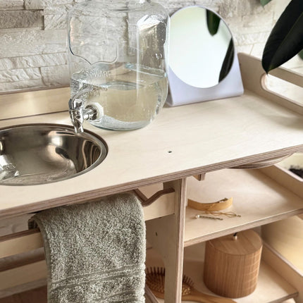 Montessori Wooden Washbasin With Storage for Kids - Large