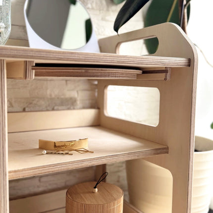 Montessori Wooden Washbasin With Storage for Kids - Large