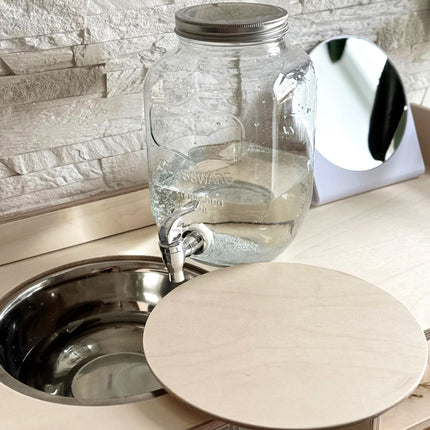 Montessori Wooden Washbasin With Storage for Kids - Large
