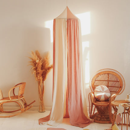 Organic Cotton and Linen Canopy - Powder Pink