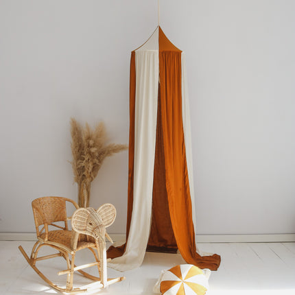 Organic Cotton and Linen Canopy - Caramel Circus