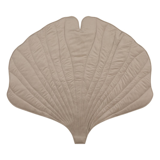 Organic Cotton and Velvet Ginkgo Leaf Playmat - Cream