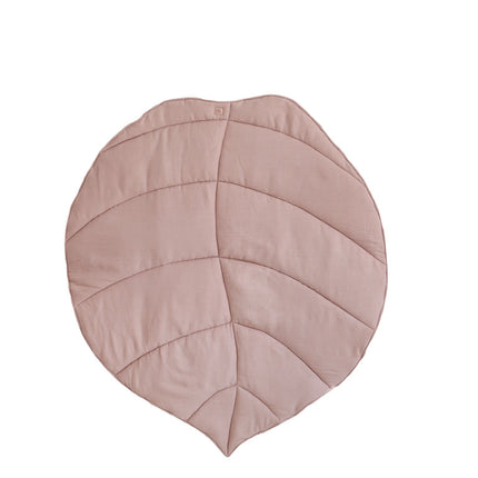 Organic Cotton and Linen Leaf Playmat - Powder Pink