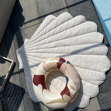 Organic Cotton and Linen Shell Playmat - Sand