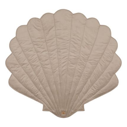 Organic Cotton and Velvet Shell Playmat - Beige