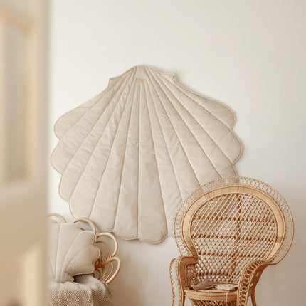Organic Cotton and Velvet Shell Playmat - Beige