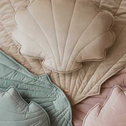 Organic Cotton and Velvet Shell Playmat - Beige
