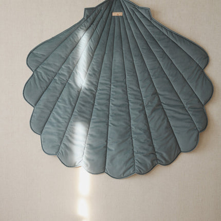 Organic Cotton and Velvet Shell Playmat - Blue