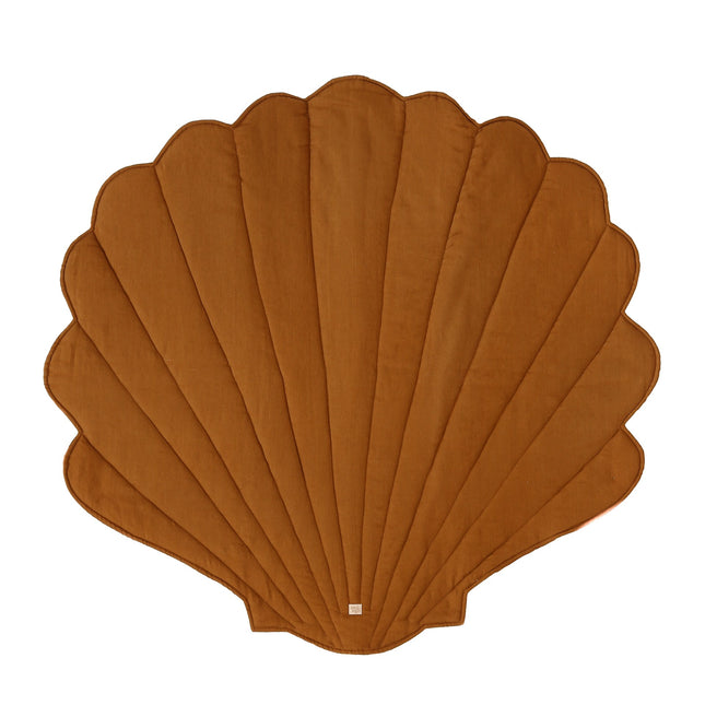 Organic Cotton and Linen Shell Playmat - Caramel