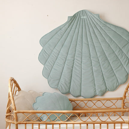 Organic Cotton and Velvet Shell Playmat - Mint