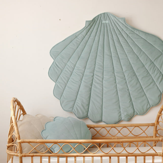 Organic Cotton and Velvet Shell Playmat - Mint
