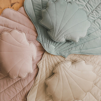 Organic Cotton and Velvet Shell Playmat - Mint