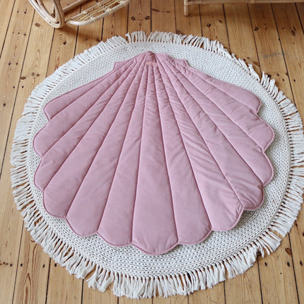 Organic Cotton and Velvet Shell Playmat - Powder Pink
