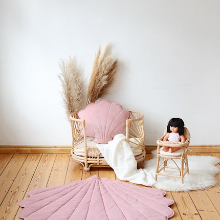 Organic Cotton and Velvet Shell Playmat - Powder Pink