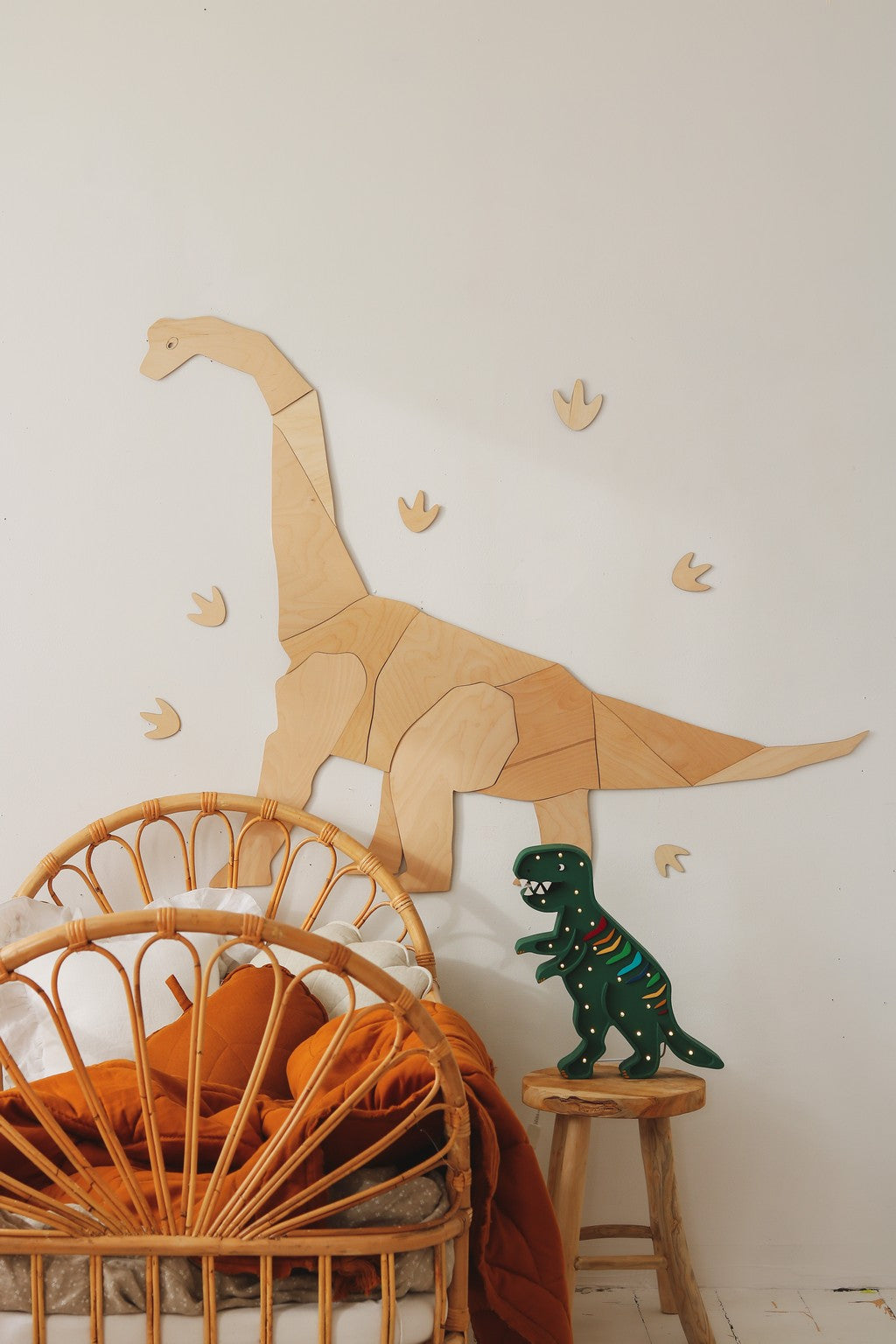 Origami Diplodocus Dinosaur – Wooden Wall Decoration, XL