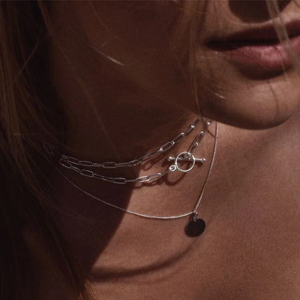 Paper Clip Choker - Silver