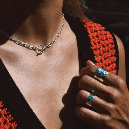 Paper Clip Choker - Silver
