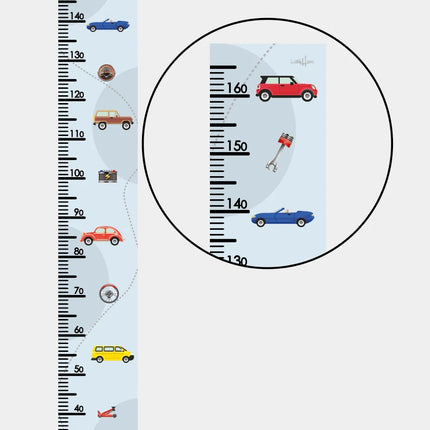 Paper Growth Chart For Kids - Retro Cars