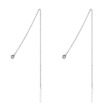 Pin Up Threader Chain Earrings - Silver