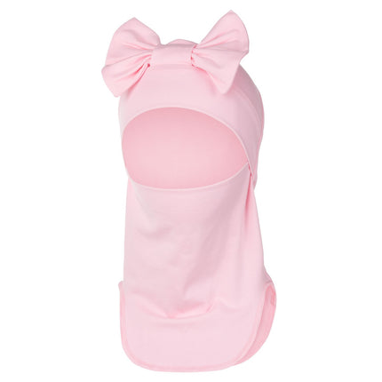 Pink Cotton Balaclava with Bow
