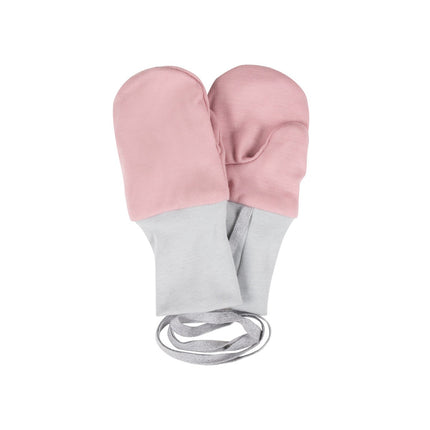 Pink Merino Wool Baby Mittens with Thumb